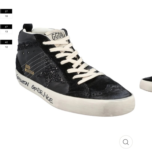 **SOLD**Golden Goose Deluxe Brand Mid Stars 37 black glitter calfskin and suede - Picture 14 of 16